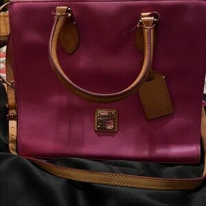 Dooney & Bourke Pink Janine Leather Top Handle and Crossbody Strap Purse